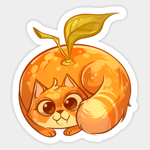 Cat Tangerine Orange Cat Sticker TeePublic